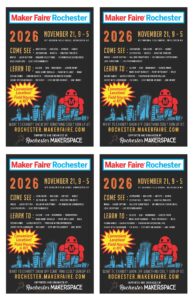 Maker Faire Rochester 2026 Postcard Back